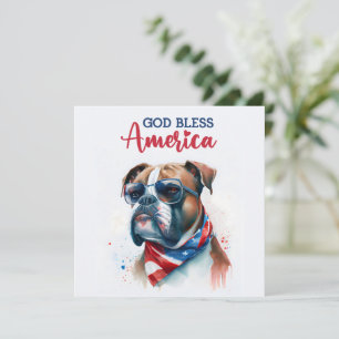 Patriotischer Hund-Boxer 4. Juli Karte