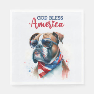 Patriotischer Hund-Boxer Serviette