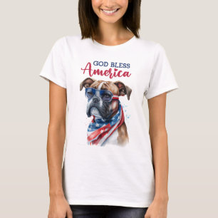 Patriotischer Hund-Boxer T-Shirt