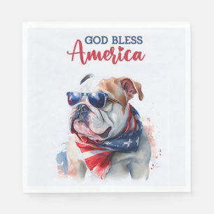 Patriotischer Hund-Bulldogge Serviette