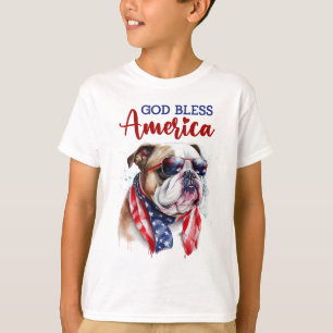 Patriotischer Hund-Bulldogge T-Shirt
