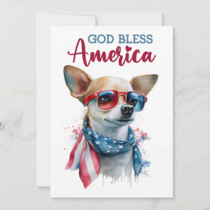 Patriotischer Hund - Chihuahua 4. Juli Karte
