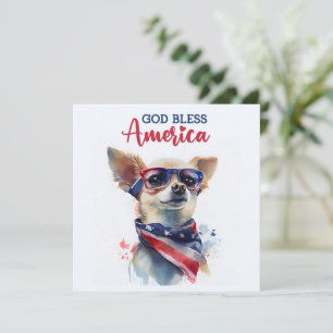 Patriotischer Hund-Chihuahua 4. Juli-Karte Feiertagskarte