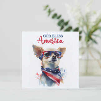 Patriotischer Hund-Chihuahua 4. Juli-Karte Feiertagskarte