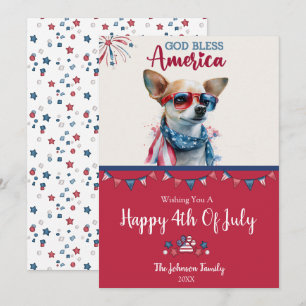 Patriotischer Hund - Chihuahua 4. Juli-Karte Karte
