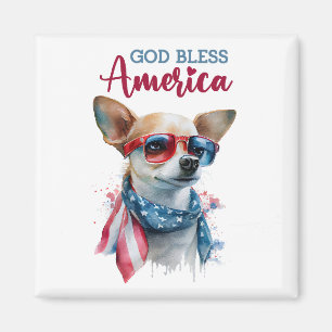 Patriotischer Hund-Chihuahua Magnet