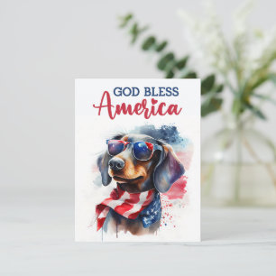 Patriotischer Hund-Dachshund 4. Juli Karte