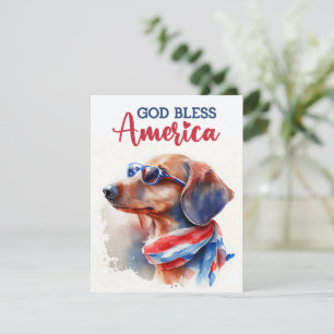 Patriotischer Hund-Dachshund 4. Juli Karte