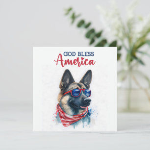 Patriotischer Hund-Deutscher Schäferhund 4. Juli C Feiertagskarte