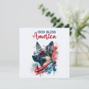 Patriotischer Hund - Deutscher Schäferhund 4. Juli Feiertagskarte