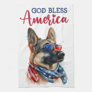 Patriotischer Hund - Deutscher Schäferhund Geschirrtuch