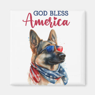 Patriotischer Hund - Deutscher Schäferhund Magnet