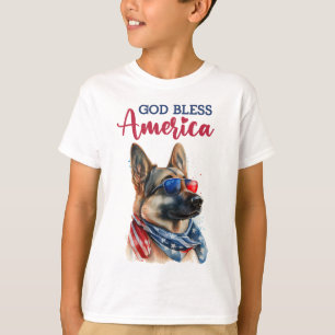 Patriotischer Hund - Deutscher Schäferhund T-Shirt
