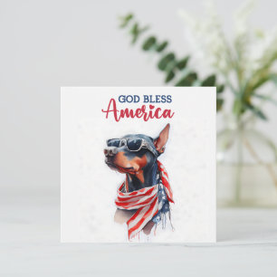 Patriotischer Hund - Dobermann 4. Juli Karte
