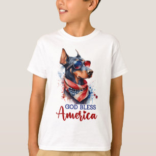 Patriotischer Hund - Dobermann T-Shirt