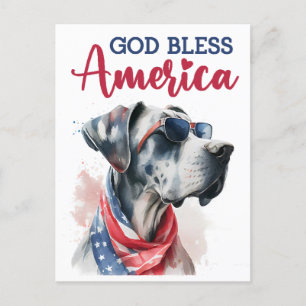 Patriotischer Hund-Dogge Postkarte