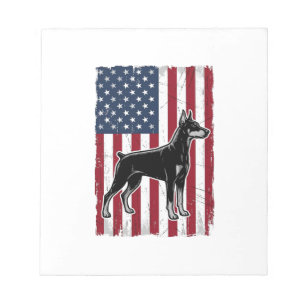 Patriotischer Hund Flagge Vintage Vektor-Shirt-Des Notizblock