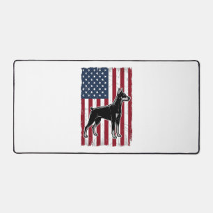 Patriotischer Hund Flagge Vintage Vektor-Shirt-Des Schreibtischunterlage