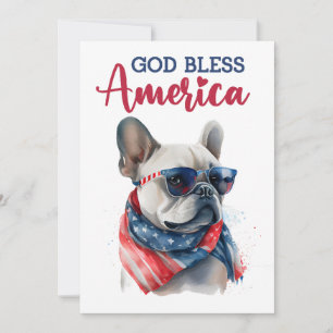 Patriotischer Hund - Französische Bulldogge 4. Jul Feiertagskarte