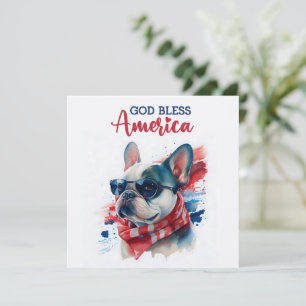 Patriotischer Hund - Französische Bulldogge 4. Jul Feiertagskarte