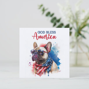 Patriotischer Hund - Französische Bulldogge 4. Jul Feiertagskarte