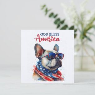 Patriotischer Hund - Französische Bulldogge 4. Jul Feiertagskarte
