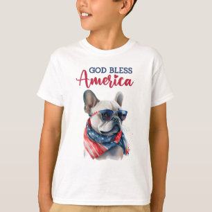Patriotischer Hund - Französischer Bulldog T-Shirt
