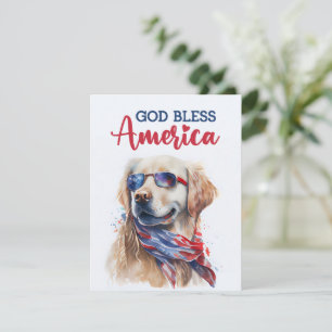 Patriotischer Hund - Goldener Retriever, 4. Juli C Feiertagskarte