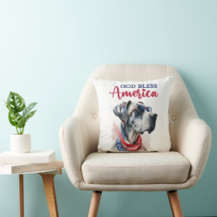 Patriotischer Hund-Great Dane Kissen