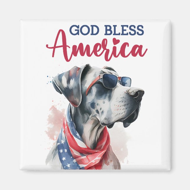 Patriotischer Hund-Great Dane Magnet (Vorne)