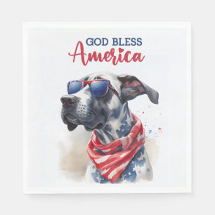 Patriotischer Hund-Great Dane Serviette