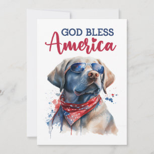 Patriotischer Hund - Labrador Retriever, 4. Juli C Feiertagskarte