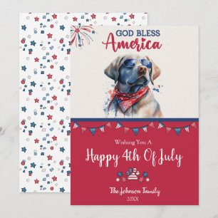 Patriotischer Hund - Labrador Retriever 4. Juli Ka Feiertagskarte