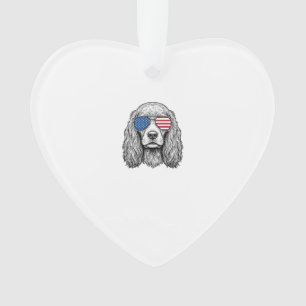 Patriotischer Hund mit Flaggen-Sonnenbrille Vintag Ornament