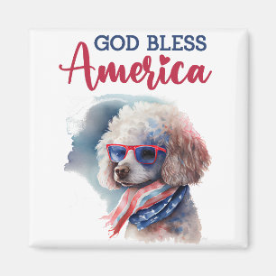 Patriotischer Hund-Pudel Magnet