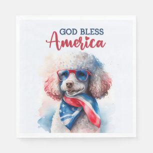 Patriotischer Hund-Pudel Serviette