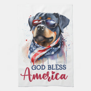 Patriotischer Hund-Rottweiler Geschirrtuch