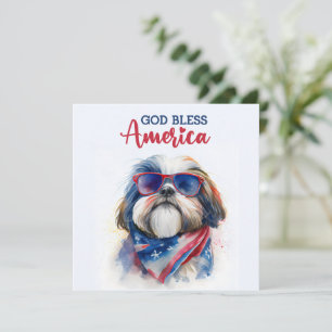 Patriotischer Hund-Shih Tzu 4. Juli Karte