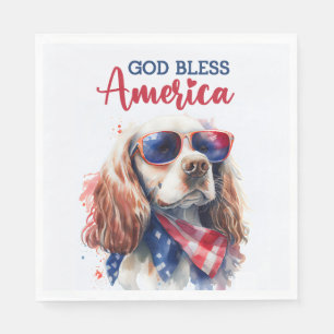 Patriotischer Hund-Spaniel Serviette