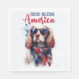 Patriotischer Hund-Spaniel Serviette