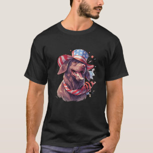 Patriotischer Hund US Labrador Retriever 4. Juli T-Shirt