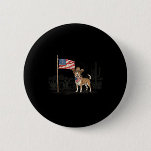 Patriotischer Hund USA 4. Juli Amerikanische Flagg Button