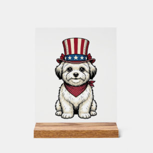 Patriotischer Hund Vintage Gravur Vektor Design_1 Acrylschild