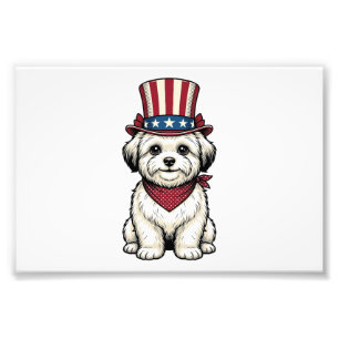 Patriotischer Hund Vintage Gravur Vektor Design_1 Fotodruck