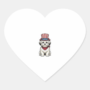 Patriotischer Hund Vintage Gravur Vektor Design_1 Herz-Aufkleber