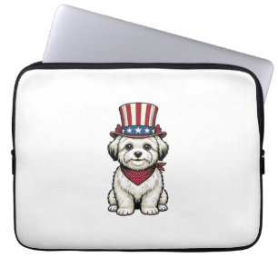 Patriotischer Hund Vintage Gravur Vektor Design_1 Laptopschutzhülle