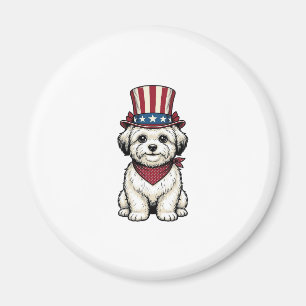 Patriotischer Hund Vintage Gravur Vektor Design_1 Magnet