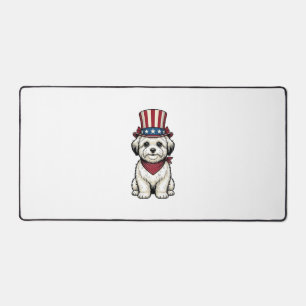 Patriotischer Hund Vintage Gravur Vektor Design_1 Schreibtischunterlage