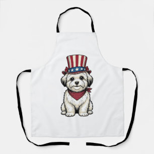 Patriotischer Hund Vintage Gravur Vektor Design_1 Schürze