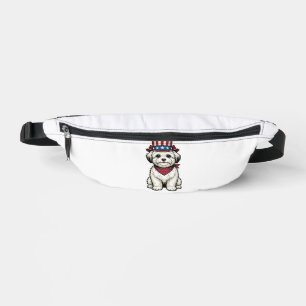 Patriotischer Hund Vintage-Stich Vektor-Design_1 Bauchtasche